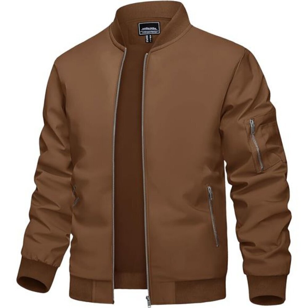 Lightweight Bomber Jacket Men Spring Fall Windbreaker Zip
